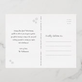 新年応援スクリプトパーティーシック白実在銀銀 箔招待状ポストカード (裏面)