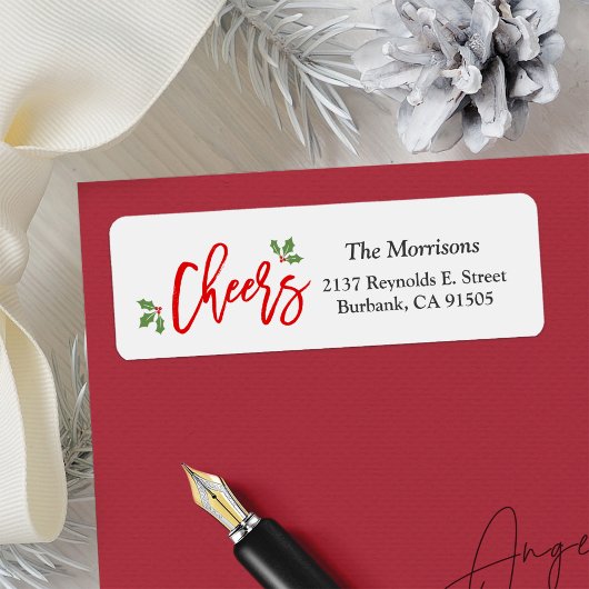 新年応援モダンタイポグラフィハッピーホリデー ラベル