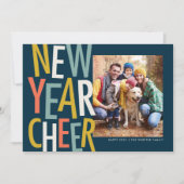 新年応援1枚の写真おもしろいカラフル海軍 シーズンカード (正面)