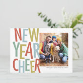 新年応援1枚の写真おもしろいカラフル シーズンカード (スタンド正面)