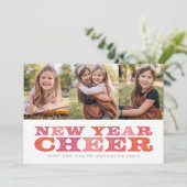 新年応援3枚フォトカラフルホリデーカード シーズンカード (スタンド正面)