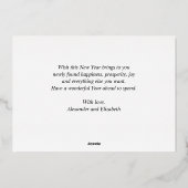 新年快乐。黑色金色优雅极简主义 箔シーズンカード (裏面)