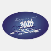 新年快楽 2026 楕円形シール (正面)