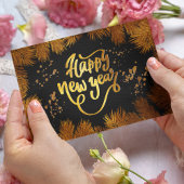 新年招待状パイン金ゴールド会社パーティー 招待状