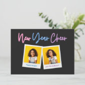 新年数々の写真明るいモダンカラフル 案内状 (スタンド正面)