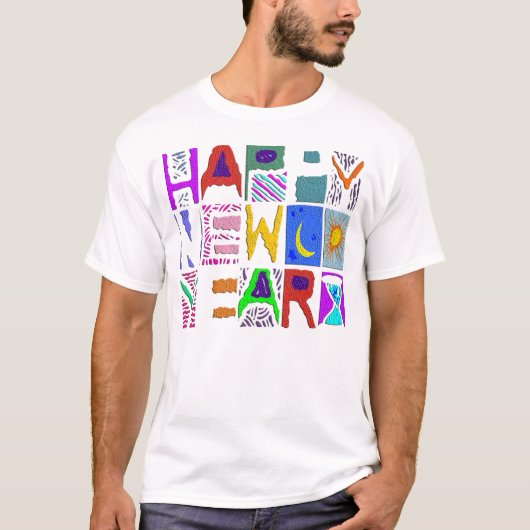 新年文字デザインおめでとう Tシャツ (正面)