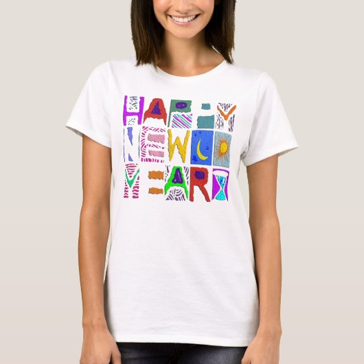 新年文字デザインおめでとう Tシャツ (正面)