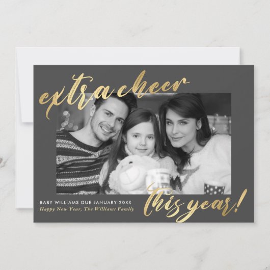 新年新生児写真妊娠のお知らせ 案内状 (正面)