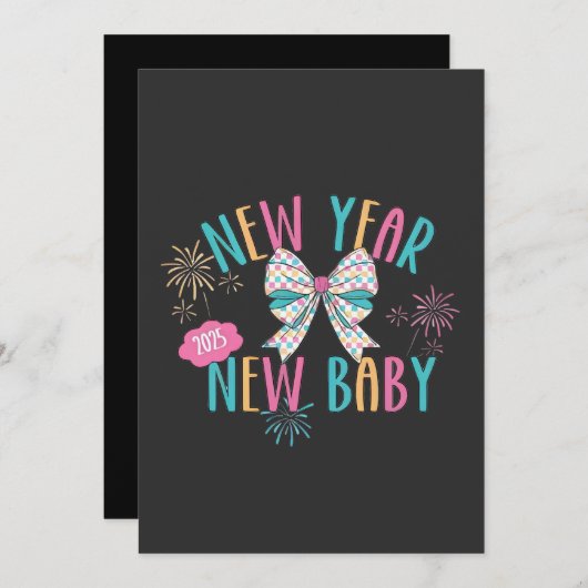 新年新生児妊娠ママになる 案内状 (正面/裏面)