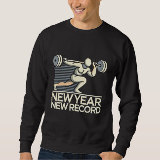 新年新記録ジムトレーニングTシャツ男性へ スウェットシャツ