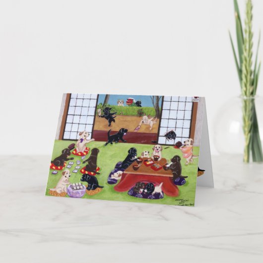 新年日本ののラブラドール シーズンカード (正面)