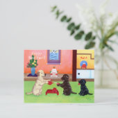 新年日本ののラブラドール シーズンポストカード (スタンド正面)