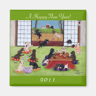 新年日本ののラブラドール マグネット