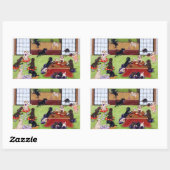 新年日本ののラブラドール 長方形シール (シート)