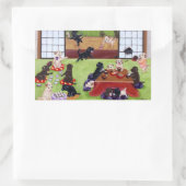 新年日本ののラブラドール 長方形シール (バッグ)