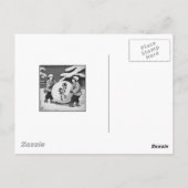 新年日本のの願い – 雪の中の子供 ポストカード (裏面)