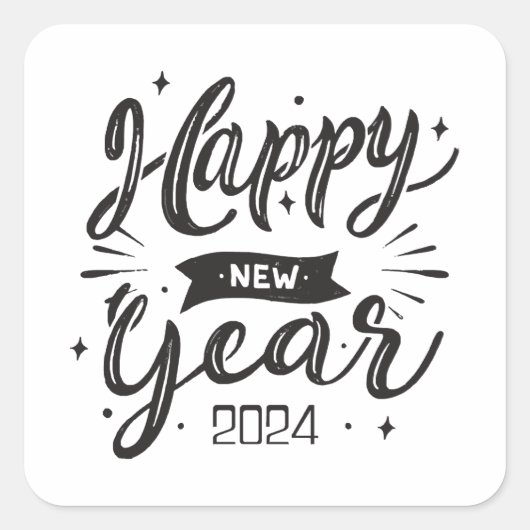 新年明けましておめでとう2024 スクエアシール (正面)