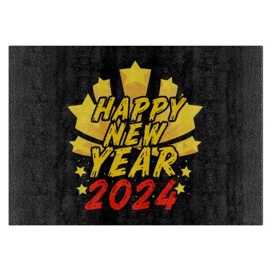 新年明けましておめでとう 2024 カッティングボード (正面)