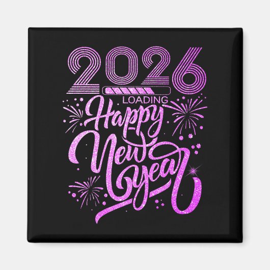 新年明けましておめでとう 2026 花火 パーティー プレミアム マグネット (正面)