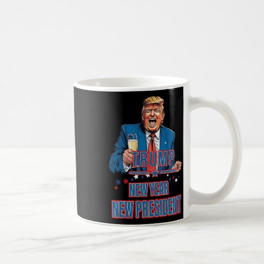新年社長トランプ2025おもしろい年、アメリカを獲得 コーヒーマグカップ (右)