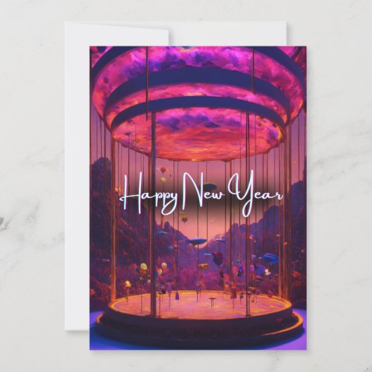 新年空が続く：熱気球フェスティバル シーズンカード (正面)