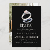 新年結婚の |写真の日付を保存 招待状 (正面/裏面)