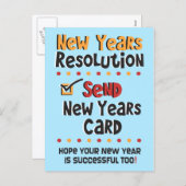 新年解おもしろい決©年末年始ホリデーカード シーズンポストカード (正面/裏面)