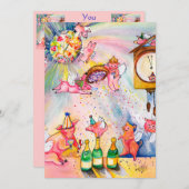 新年豚飛んでいる招待状 招待状 (正面/裏面)