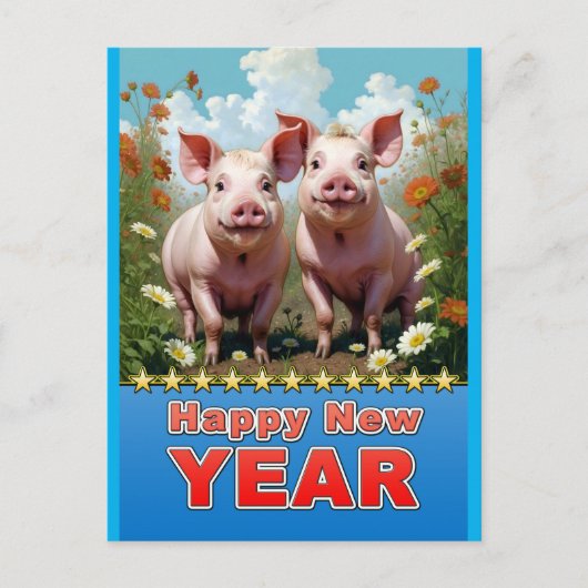 新年豚 ポストカード (正面)