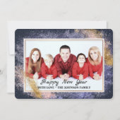 新年金ゴールドグリッター家族写真 シーズンカード (正面)