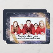 新年金ゴールドグリッター家族写真 シーズンカード (正面/裏面)