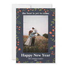 新年1フォトボタニカルホリデーホリーモダン