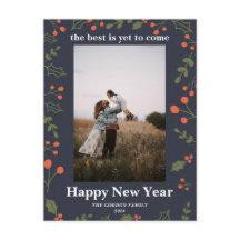 新年1フォトボタニカルホリデーホリーモダン