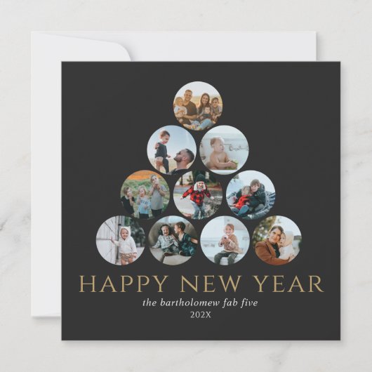 新年10フォトスクエア金ゴールドブラック カード (正面)