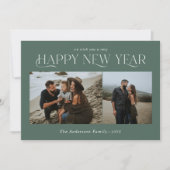 新年2フォトウォーターカラー植物セージ緑 シーズンカード (正面)