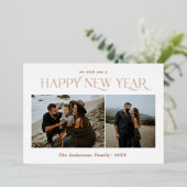 新年2写真テラコッタ植物学フローラ 箔シーズンカード (立ち正面)