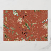 新年2写真テラコッタ植物学フローラ 箔シーズンカード (裏面)