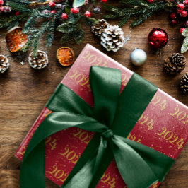 新年2024クリスマスレッドラッピング紙 ラッピングペーパー