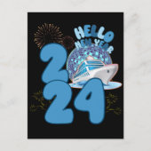 新年2024クルーズバケーショントラベルマッチングNYE ポストカード (正面)