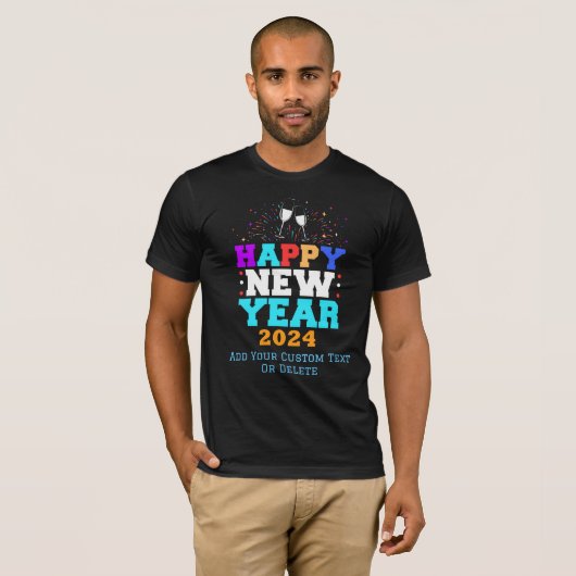 新年2024花火ハッピーニューイヤーイブパーティー Tシャツ (正面フル)