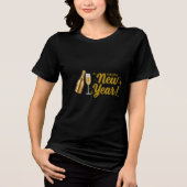 🍾 新年2026シャンパンお祝いTシャツ トライブレンドTシャツ (正面)