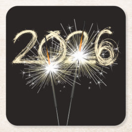 新年2026パーティースパークラーズ スクエアペーパーコースター