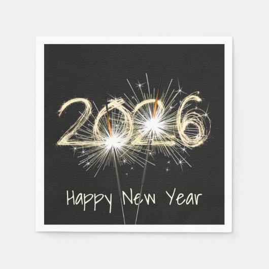 新年2026パーティースパークラーズ スタンダードカクテルナプキン (正面)