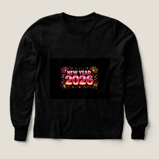 新年2026年お祝いTシャツ | スタイリッシュなパーティー