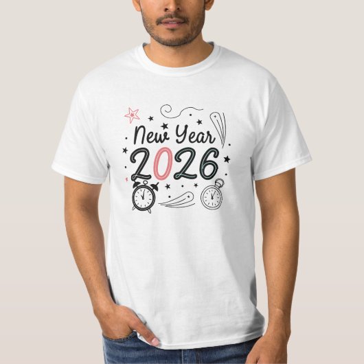 新年2026年お祝いTシャツ – 祝祭 Tシャツ (正面)
