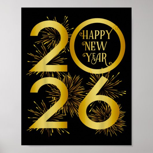 新年2026年花火 - 謹賀新年 2026 ポスター (正面)