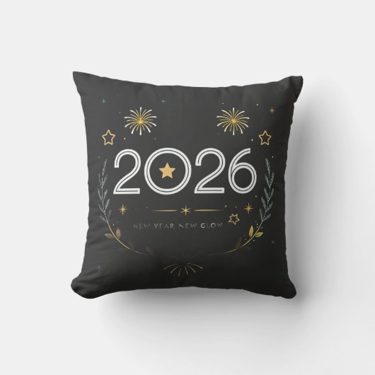 新年2026金色の花火 “新しい輝き” クッション (正面)