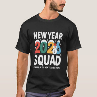 新年2026 スクワッド 新年を迎える Tシャツ