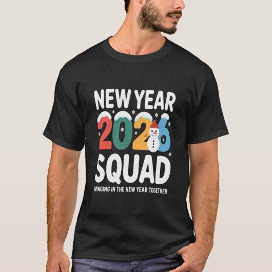 新年2026 スクワッド 新年を迎える Tシャツ (正面)