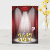 新年2027年ステージのスポットライト カード (黄色い花)